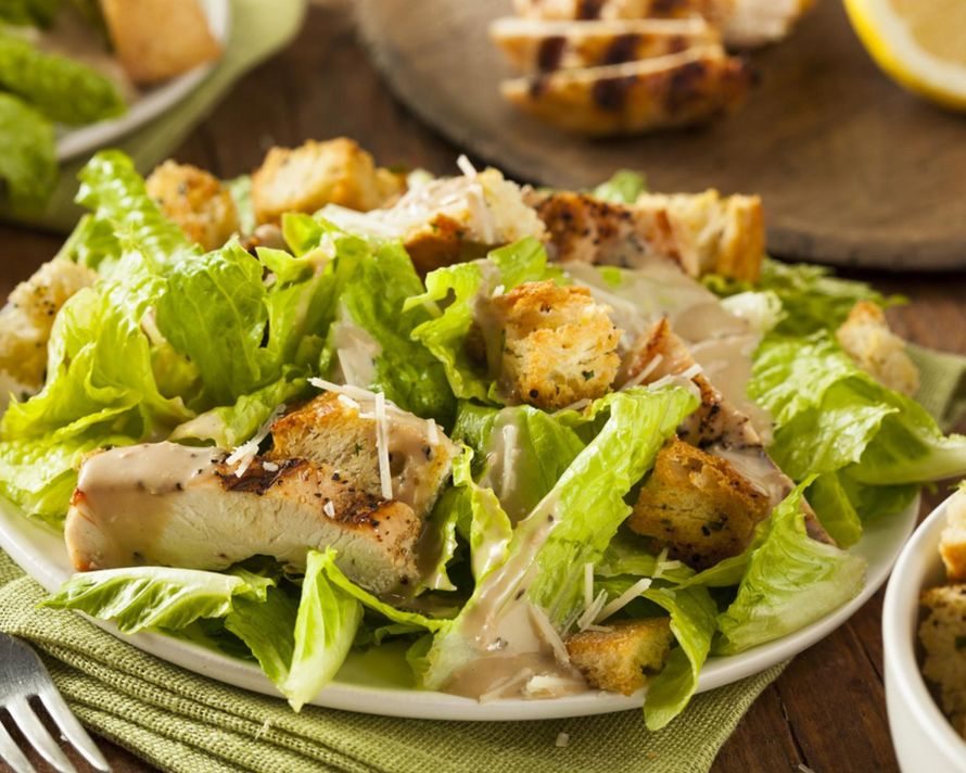 Grilled chicken caesar salad